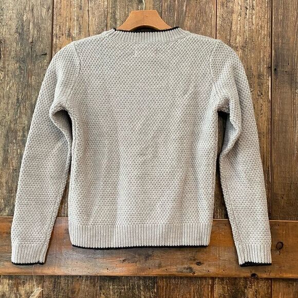 Blanc NYC Sz NWT MD Girls Gray Wool Crew Chunky Knit Pullover Sweater - Picture 3 of 7